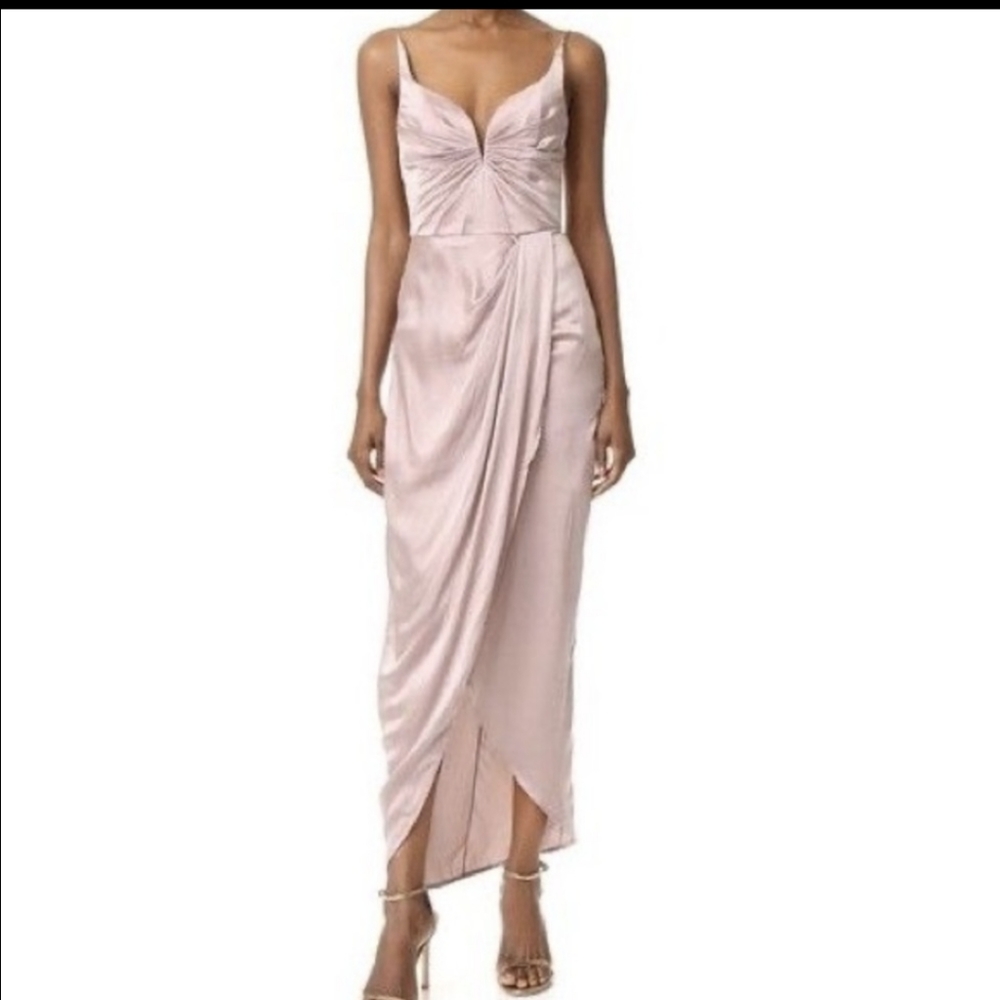 ZIMMERMANN Sueded Drape Long Dress Slit Pleated sz. 1 equivalent to sz small/6